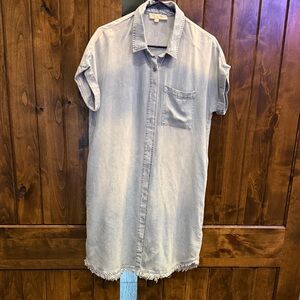 Light Blue Denim Shirt Dress